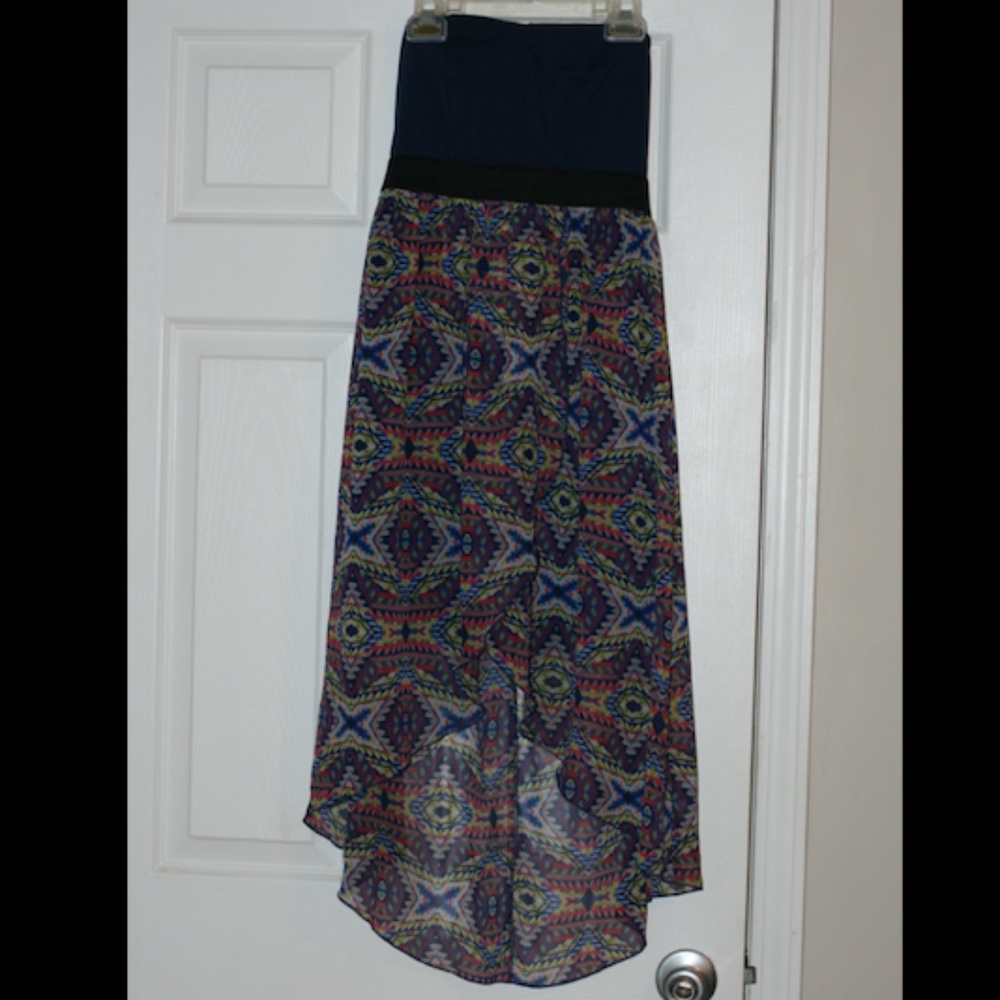 Strapless Hi-Lo Short Summer Dress